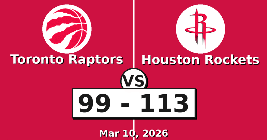 Toronto Raptors vs Houston Rockets Match Player Stats