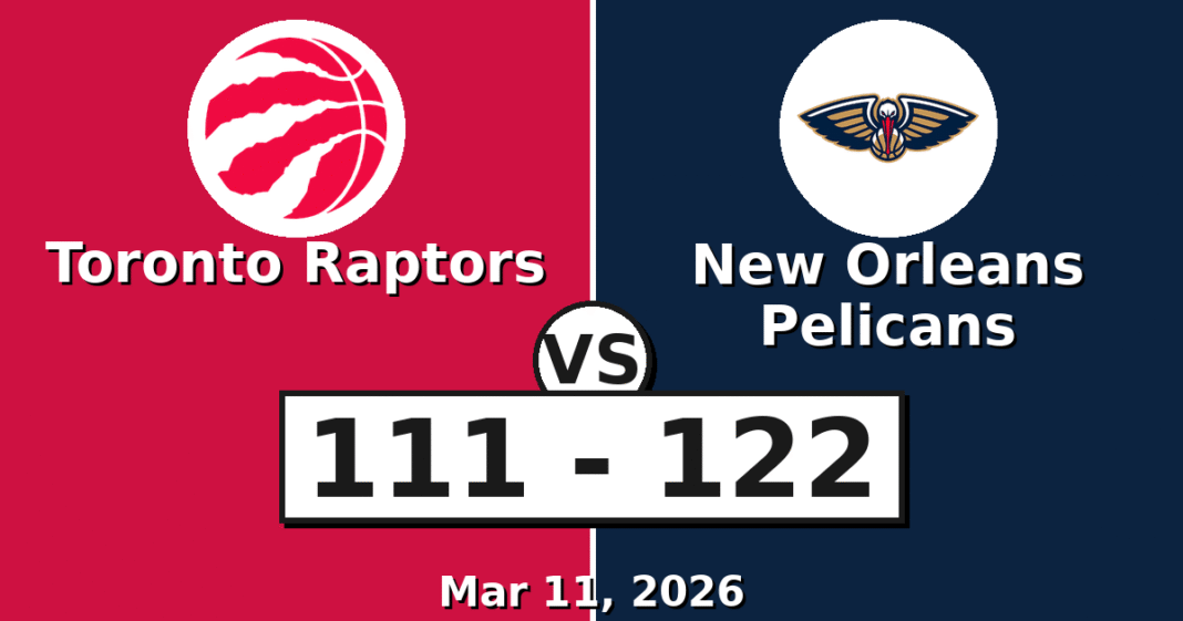 Toronto Raptors vs New Orleans Pelicans Match Player Stats