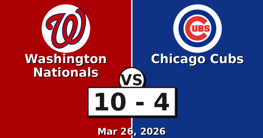 Washington Nationals vs Chicago Cubs Match Player Stats (Mar 26, 2026)
