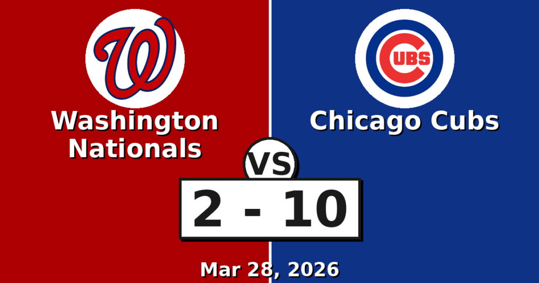 Washington Nationals vs Chicago Cubs Match Player Stats (Mar 28, 2026)