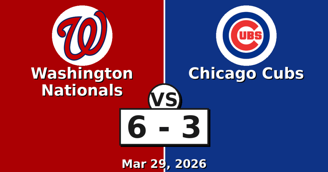Washington Nationals vs Chicago Cubs Match Player Stats