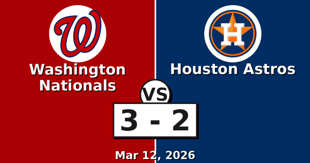 Washington Nationals vs Houston Astros Match Player Stats (Mar 12, 2026)