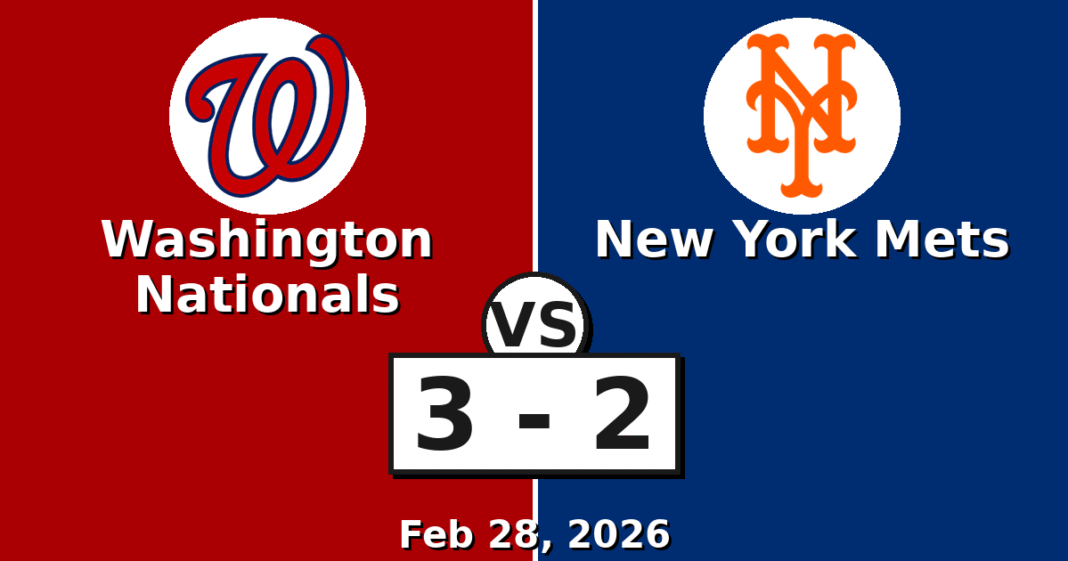 Washington Nationals vs New York Mets Match Player Stats (Feb 28, 2026)