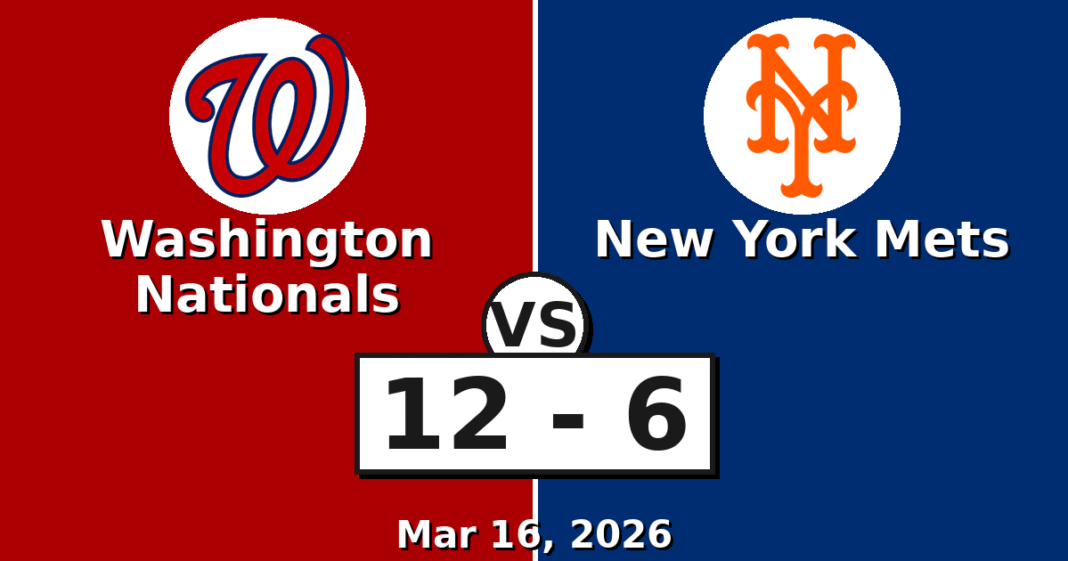 Washington Nationals vs New York Mets Match Player Stats