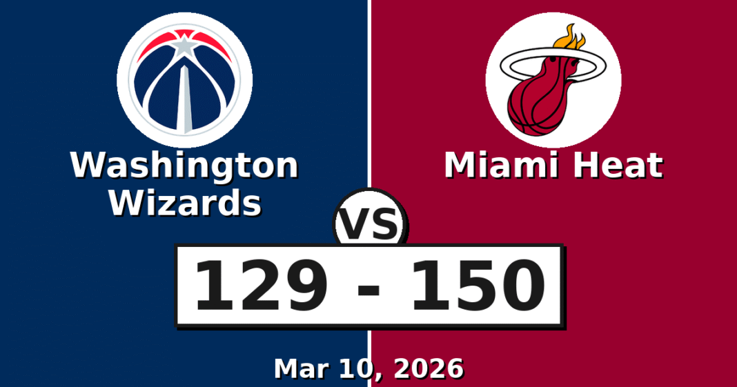 Washington Wizards vs Miami Heat Match Player Stats