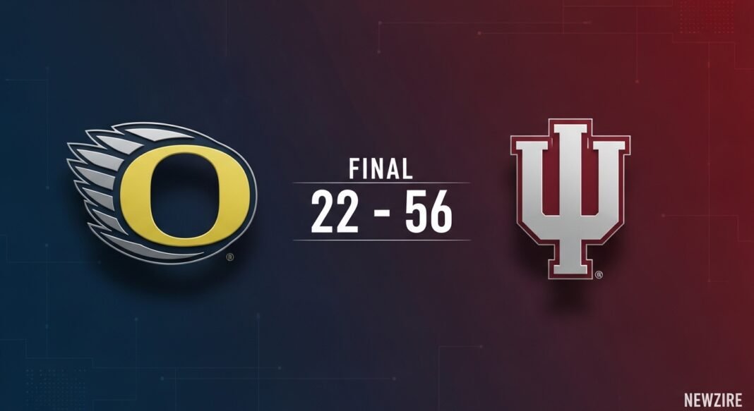 Oregon Ducks Football vs Indiana Hoosiers Football Match Player Stats