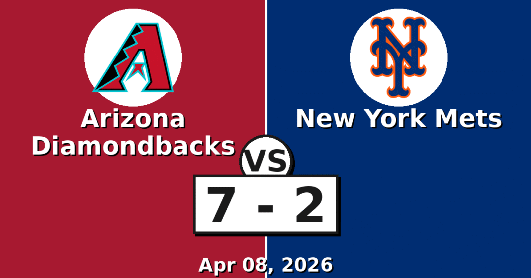 Arizona Diamondbacks vs New York Mets Match Player Stats