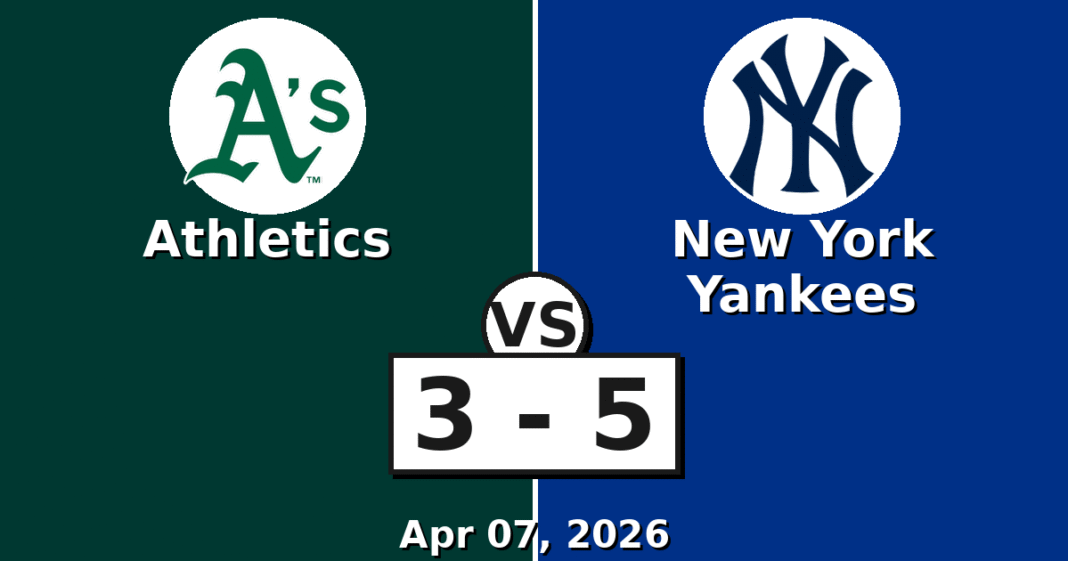 Athletics vs New York Yankees Match Player Stats (Apr 07, 2026)