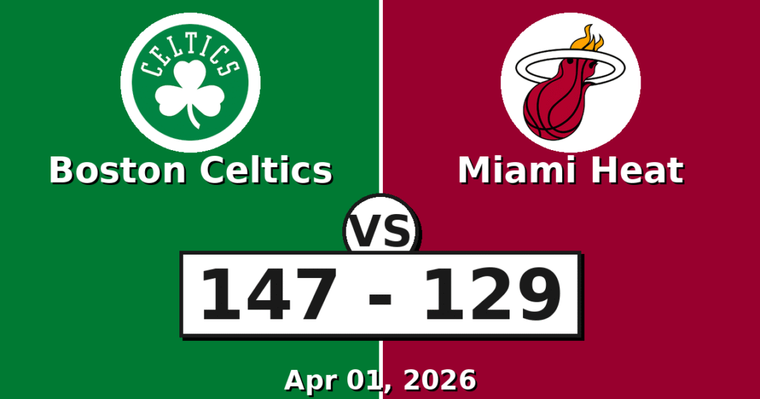 Boston Celtics vs Miami Heat Match Player Stats (Apr 01, 2026)