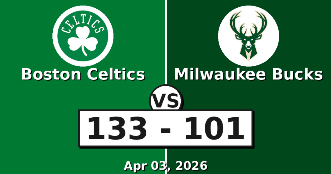 Boston Celtics vs Milwaukee Bucks Match Player Stats (Apr 03, 2026)
