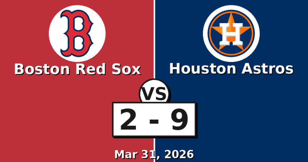 Boston Red Sox vs Houston Astros Match Player Stats (Mar 31, 2026)