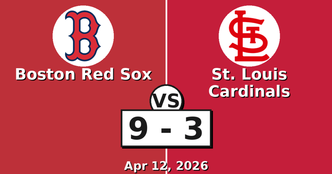 Boston Red Sox vs St. Louis Cardinals Match Player Stats (Apr 12, 2026)