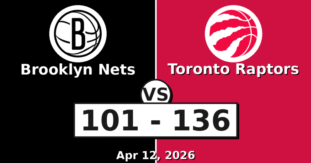 Brooklyn Nets vs Toronto Raptors Match Player Stats