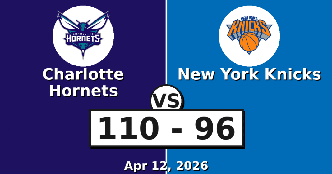 Charlotte Hornets vs New York Knicks Match Player Stats (Apr 12, 2026)