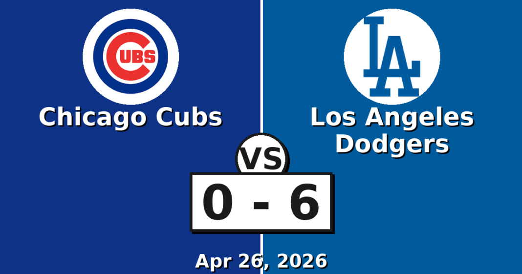 Chicago Cubs vs Los Angeles Dodgers Match Player Stats