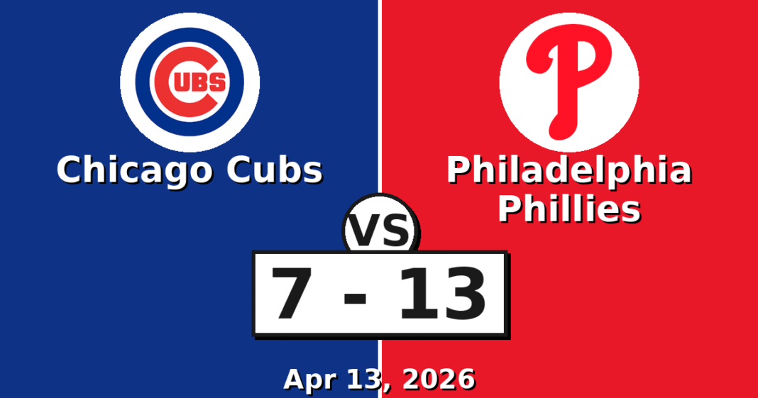 Chicago Cubs vs Philadelphia Phillies Match Player Stats