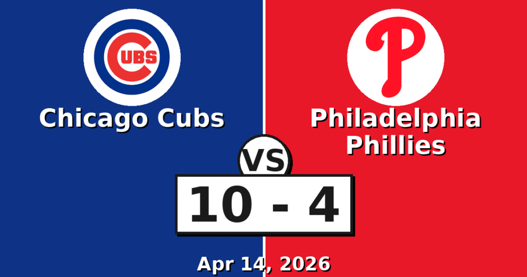 Chicago Cubs vs Philadelphia Phillies Match Player Stats (Apr 14, 2026)