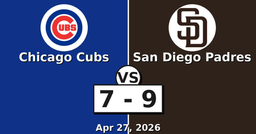 Chicago Cubs vs San Diego Padres Match Player Stats