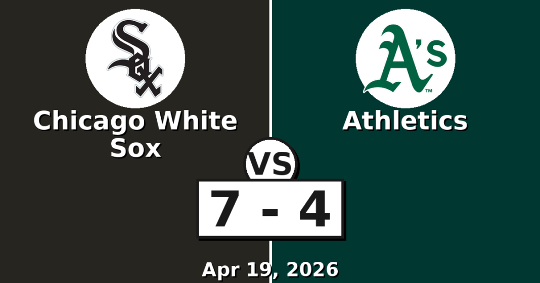 Chicago White Sox vs Athletics Match Player Stats