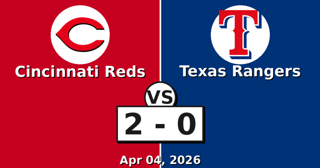Cincinnati Reds vs Texas Rangers Match Player Stats (Apr 04, 2026)