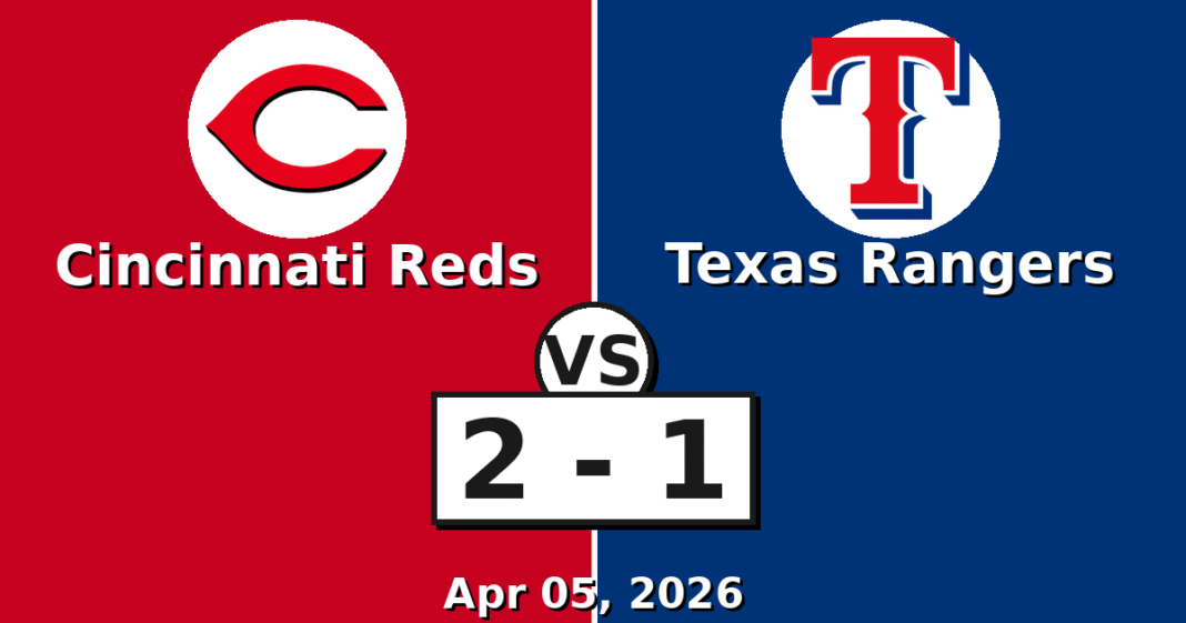 Cincinnati Reds vs Texas Rangers Match Player Stats (Apr 05, 2026)