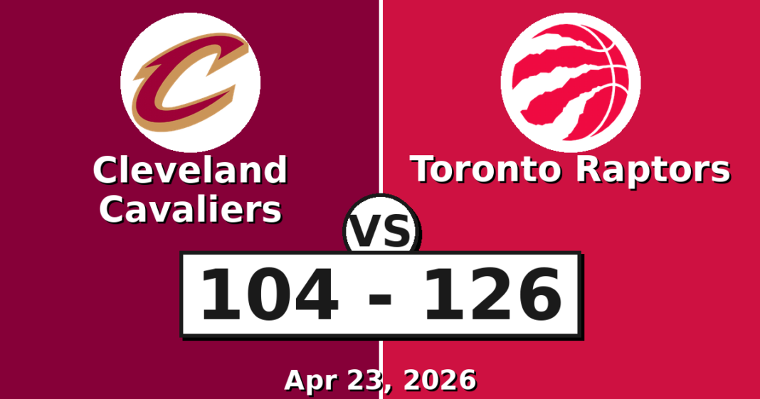 Cleveland Cavaliers vs Toronto Raptors Match Player Stats