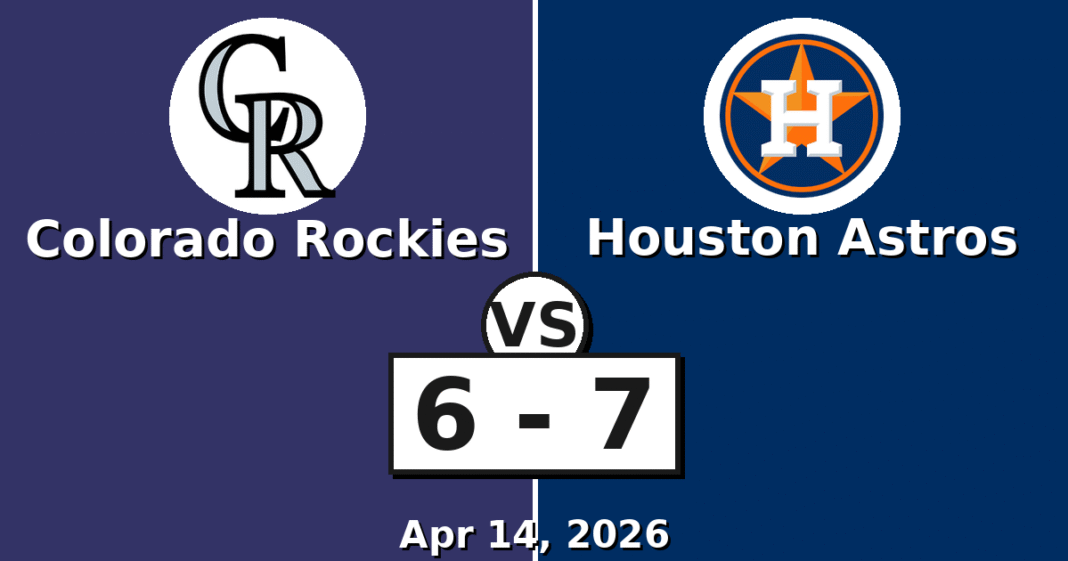 Colorado Rockies vs Houston Astros Match Player Stats (Apr 14, 2026)