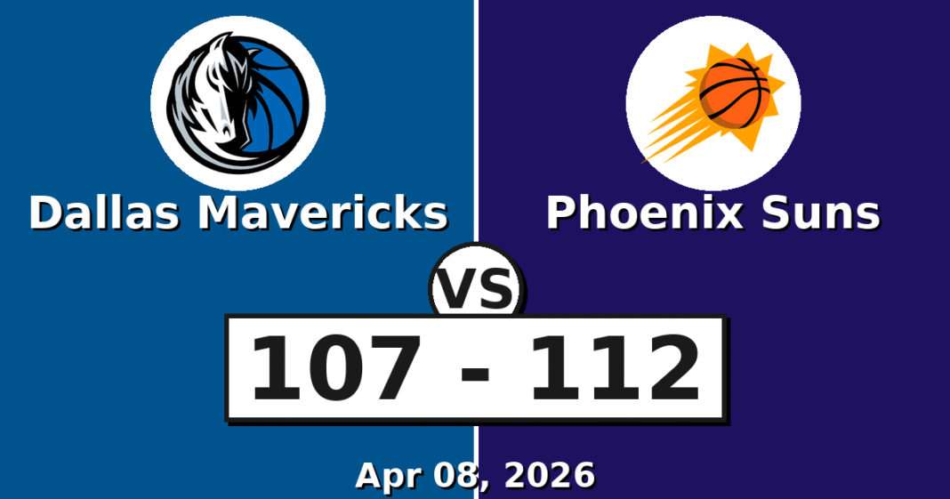 Dallas Mavericks vs Phoenix Suns Match Player Stats (Apr 08, 2026)