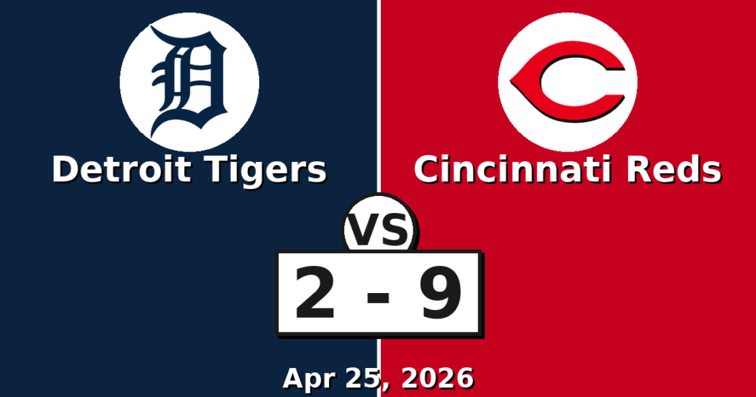 Detroit Tigers vs Cincinnati Reds Match Player Stats