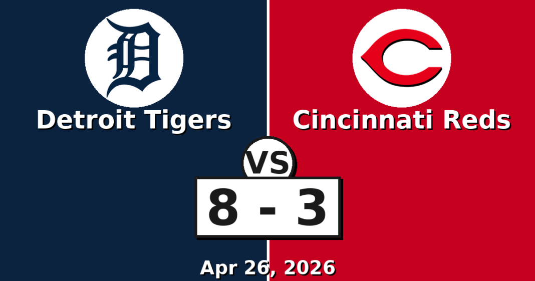 Detroit Tigers vs Cincinnati Reds Match Player Stats