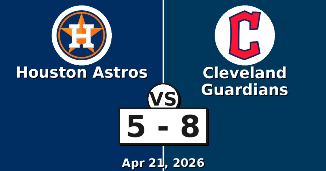 Houston Astros vs Cleveland Guardians Match Player Stats