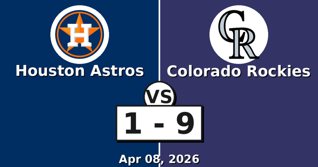 Houston Astros vs Colorado Rockies Match Player Stats (Apr 08, 2026)