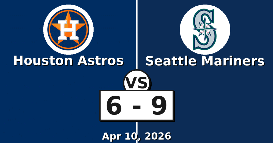 Houston Astros vs Seattle Mariners Match Player Stats (Apr 10, 2026)
