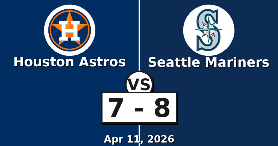 Houston Astros vs Seattle Mariners Match Player Stats (Apr 11, 2026)