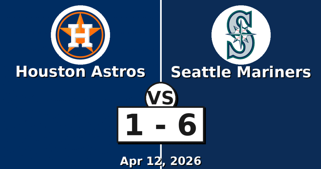Houston Astros vs Seattle Mariners Match Player Stats (Apr 12, 2026)