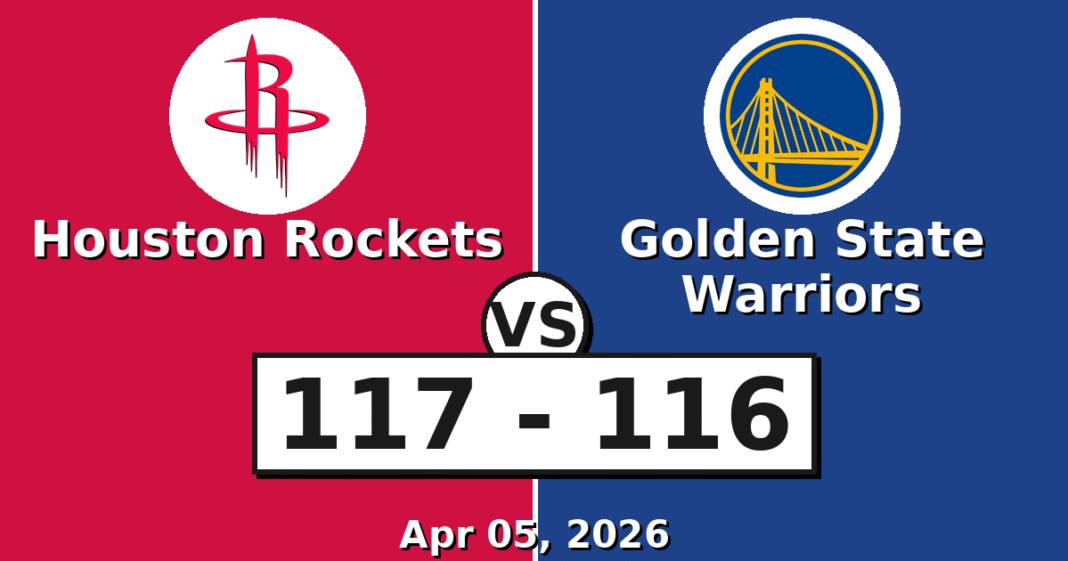 Houston Rockets vs Golden State Warriors Match Player Stats (Apr 05, 2026)