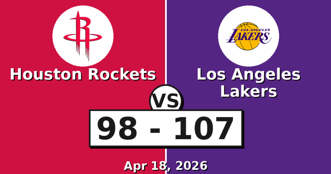 Houston Rockets vs Los Angeles Lakers Match Player Stats