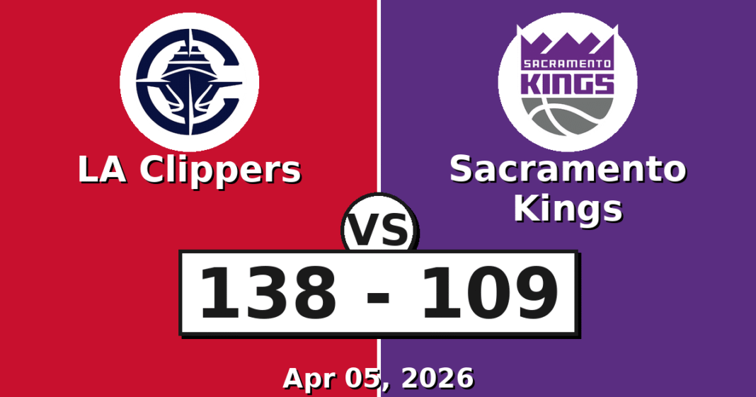 LA Clippers vs Sacramento Kings Match Player Stats