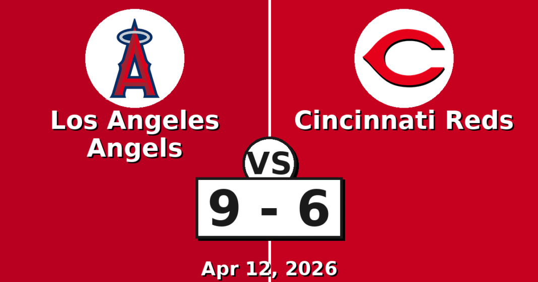 Los Angeles Angels vs Cincinnati Reds Match Player Stats (Apr 12, 2026)