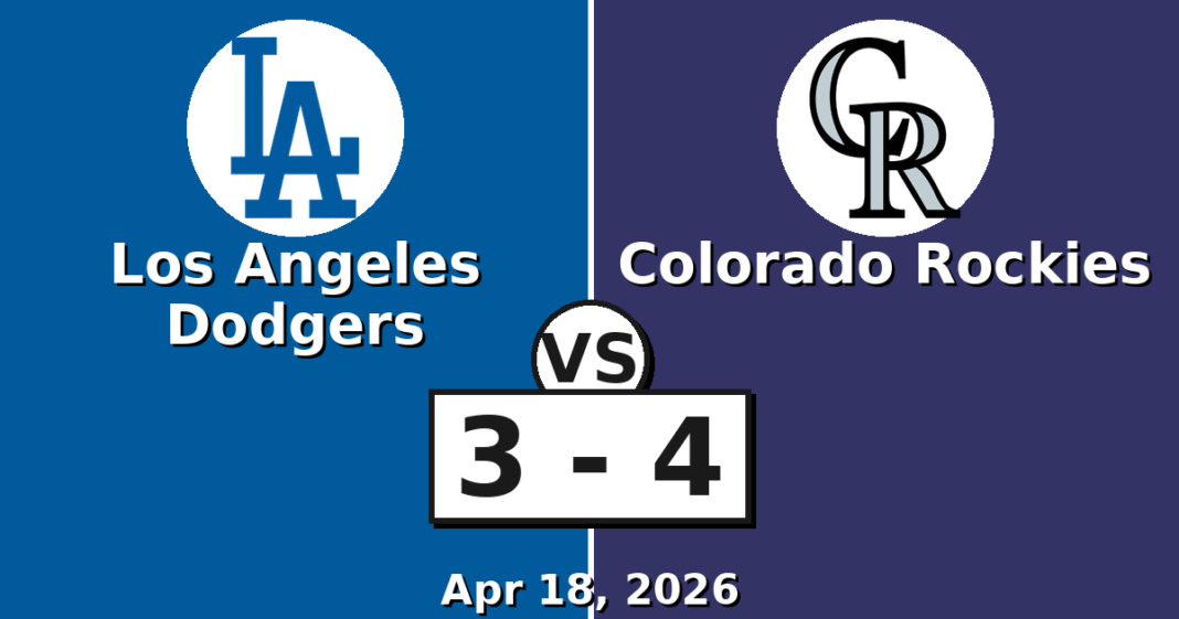 Los Angeles Dodgers vs Colorado Rockies Match Player Stats