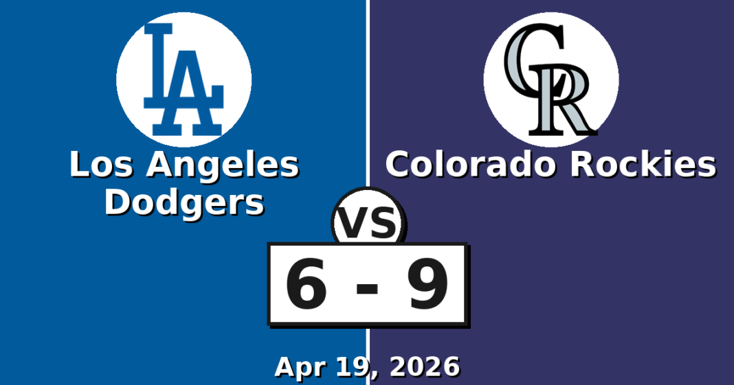 Los Angeles Dodgers vs Colorado Rockies Match Player Stats