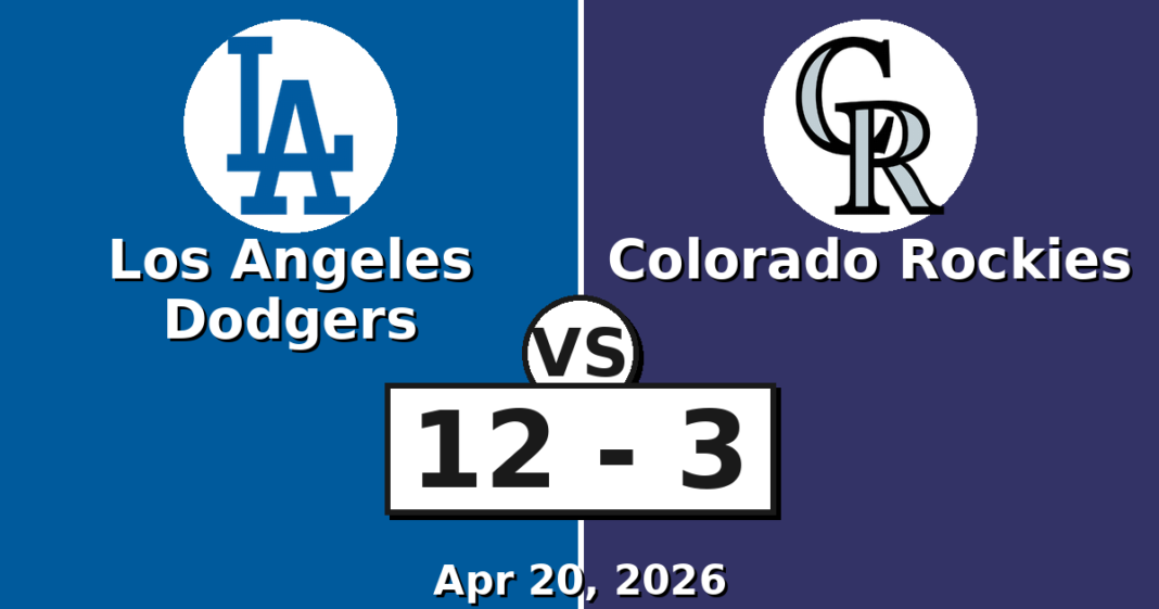 Los Angeles Dodgers vs Colorado Rockies Match Player Stats