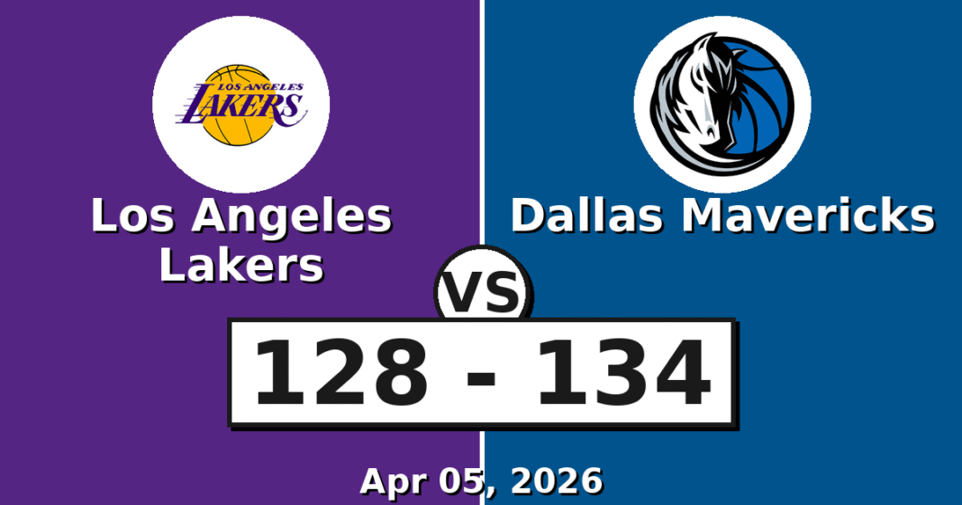 Los Angeles Lakers vs Dallas Mavericks Match Player Stats (Apr 05, 2026)