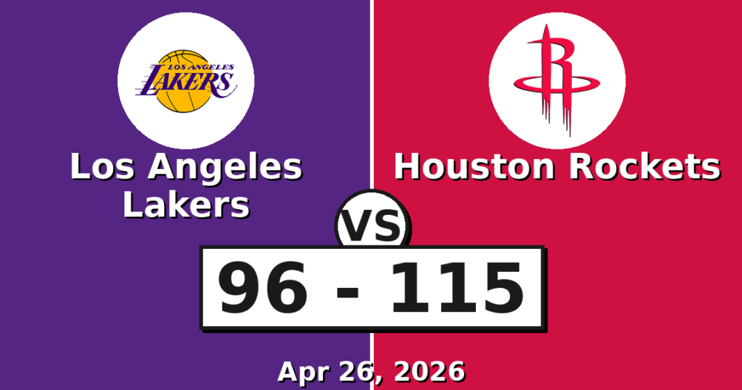 Los Angeles Lakers vs Houston Rockets Match Player Stats