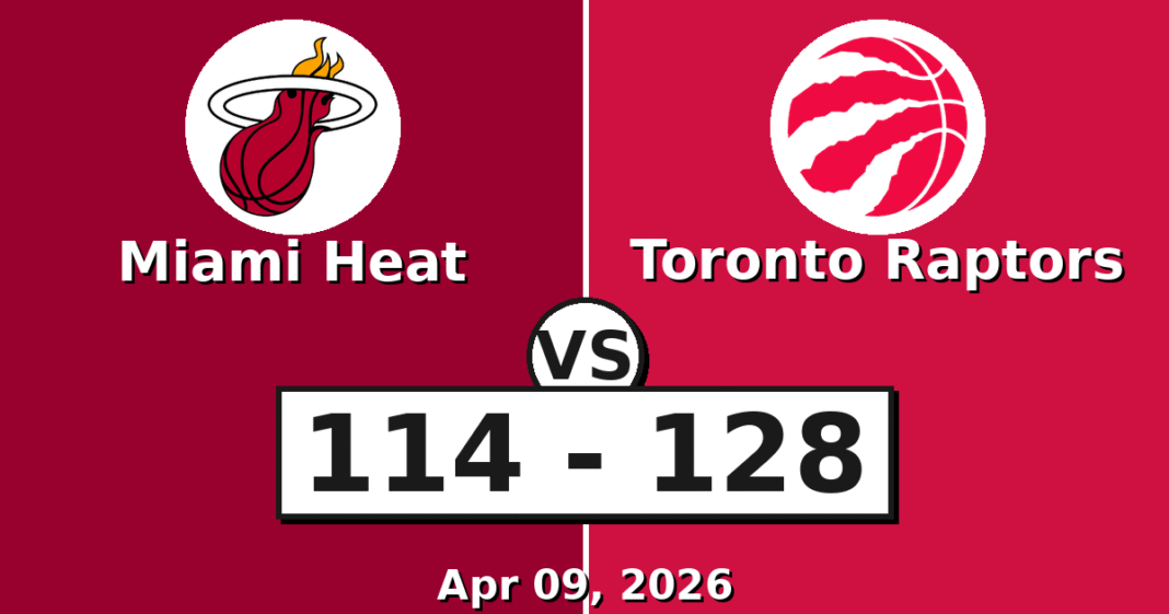 Miami Heat vs Toronto Raptors Match Player Stats (Apr 09, 2026)