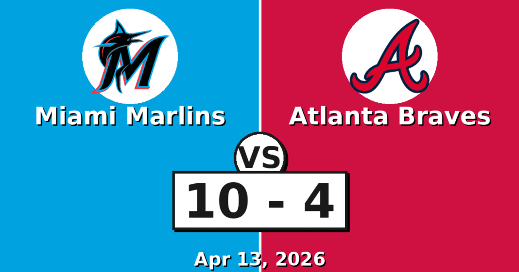 Miami Marlins vs Atlanta Braves Match Player Stats (Apr 13, 2026)