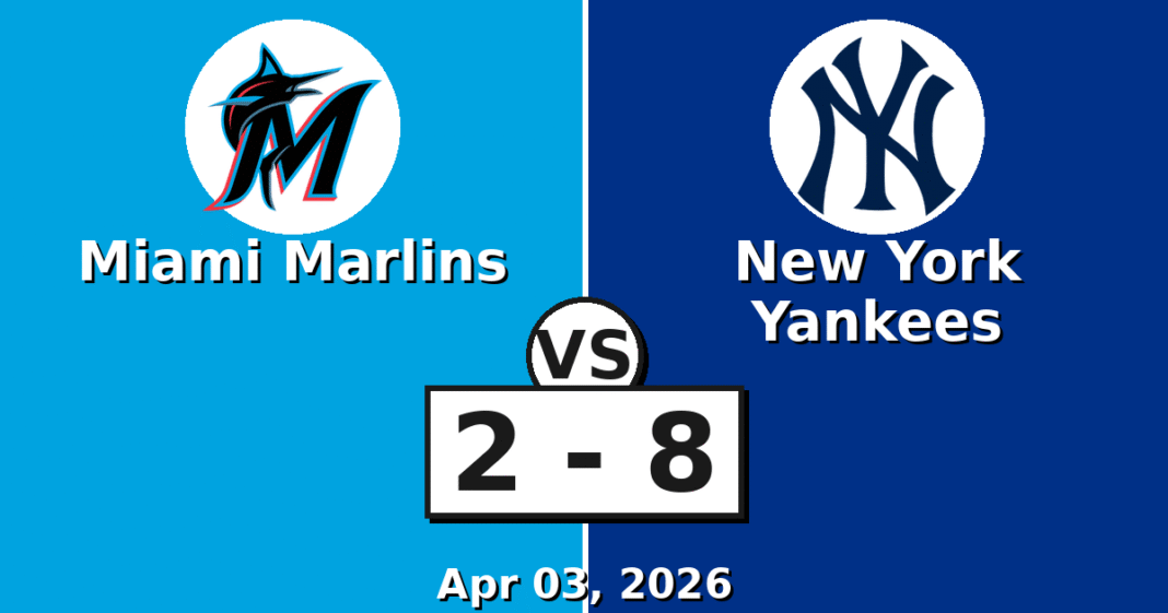 Miami Marlins vs New York Yankees Match Player Stats (Apr 03, 2026)