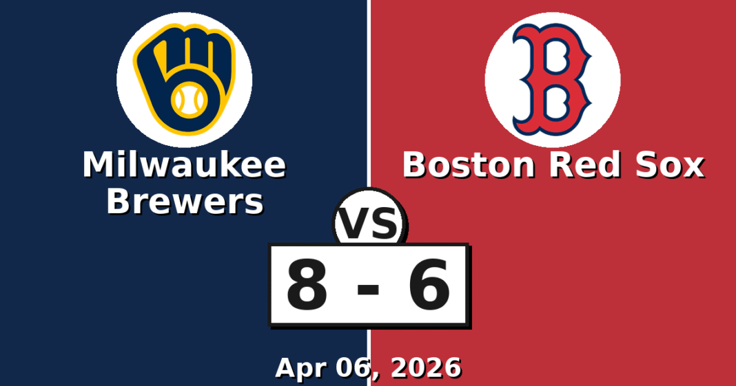 Milwaukee Brewers vs Boston Red Sox Match Player Stats (Apr 06, 2026)