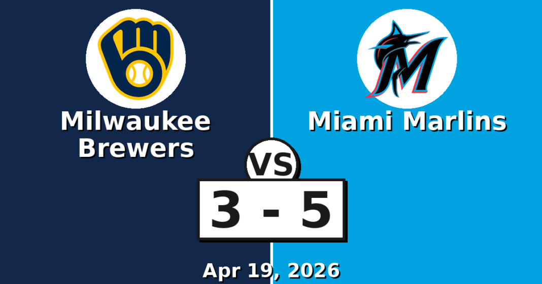 Milwaukee Brewers vs Miami Marlins Match Player Stats