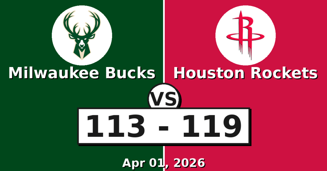 Milwaukee Bucks vs Houston Rockets Match Player Stats